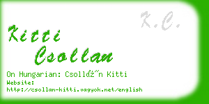 kitti csollan business card